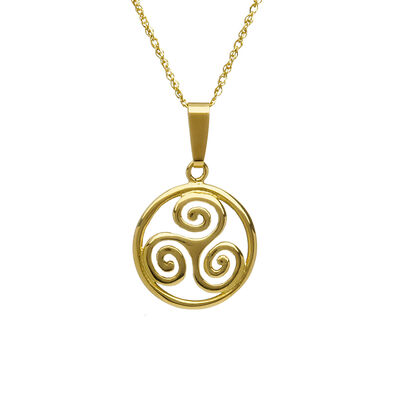 10CT Triple Celtic Spiral Pendant